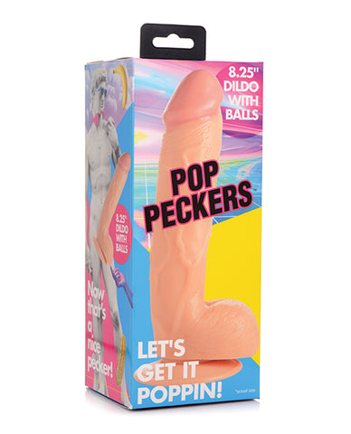 Pop Peckers 8.25" Dildo W/balls