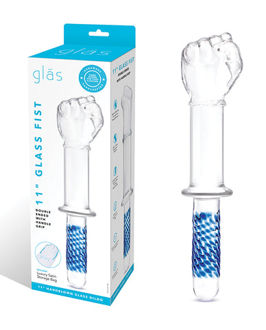 Glass 11" Fist Double Ended w/Handle Grip
