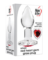 Adam & Eve Red Heart Gem Glass Plug