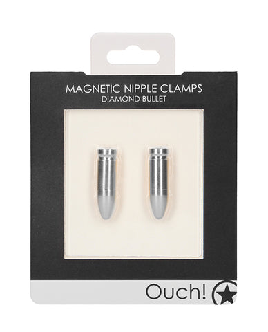 Ouch Magnetic Nipple Clamps Diamond Bullet