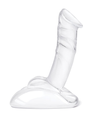Glass 7.5" Rideable Standing Cock w/Stability Base