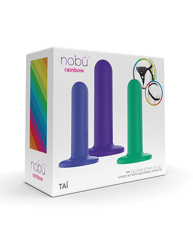 Nobu Tai Silicone Dildo Set w/Adjustable Strap On - 3 Piece Kit