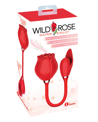 Wild Rose Rechargeable Silicone Suction & Bullet Vibrator