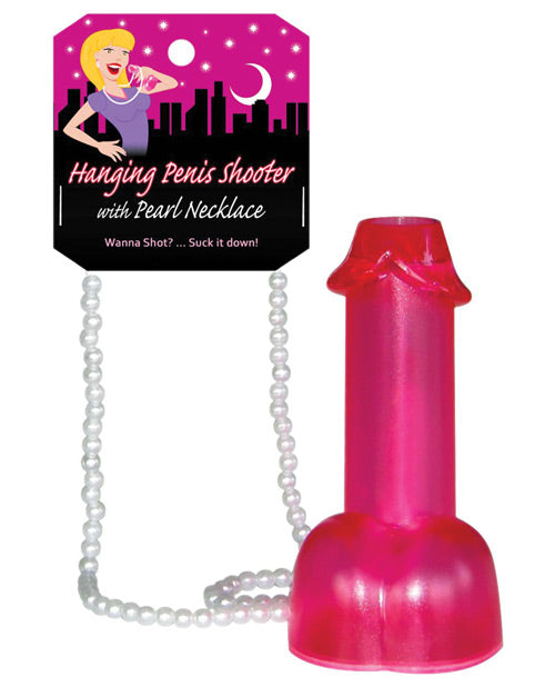 Hanging Penis Shooter with Pearl Necklace