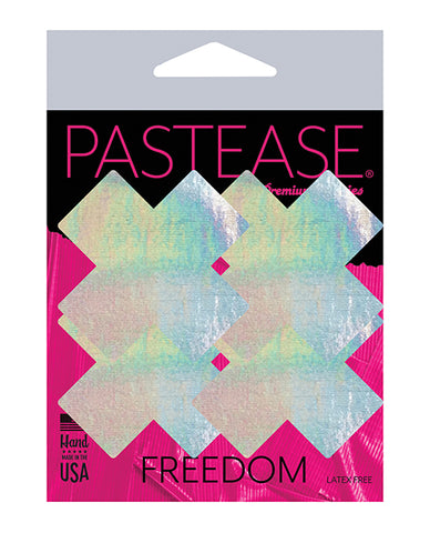 Pastease Premium Petites Holographic Plus X - Silver O/s Pack Of 2 Pair