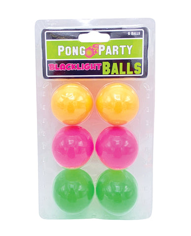 Black Light Pong Balls - Asst. Colors Pack Of 6