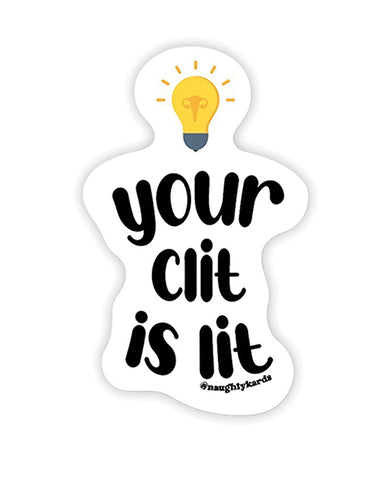 Lit Clit Naughty Sticker - Pack Of 3