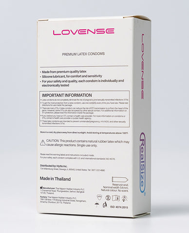 Lovense Realsize Condoms - Box Of 12