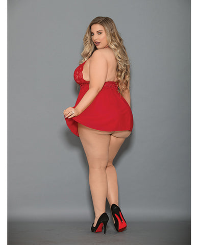 Euphoria Shorty Babydoll & Open Panty Red