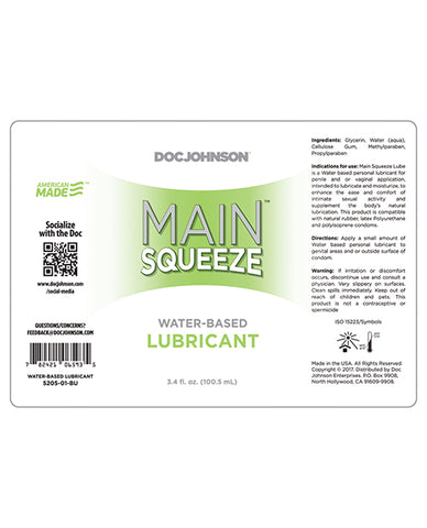 Main Squeeze Water-based Lubricant