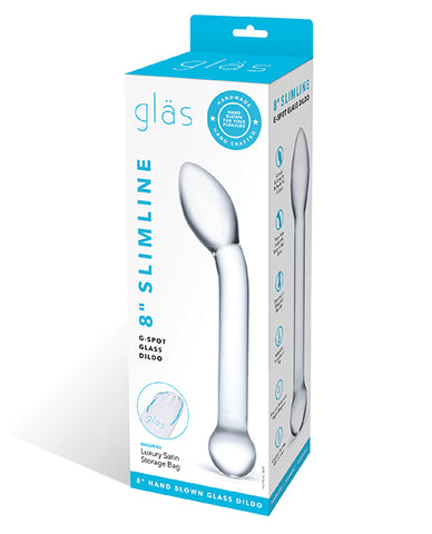 Glas 8" Slimline G-spot Glass Dildo