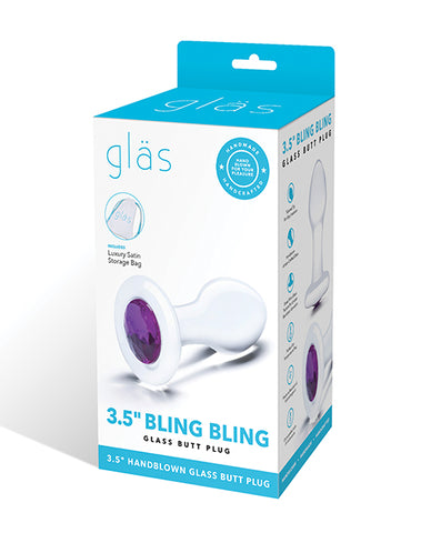 Glas 3.5" Bling Bling Glass Butt Plug