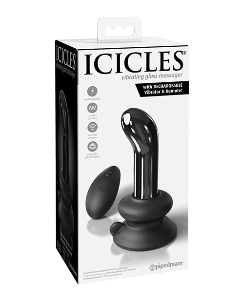 Icicles No. 84 Hand Blown Glass Vibrating Butt Plug W/remote