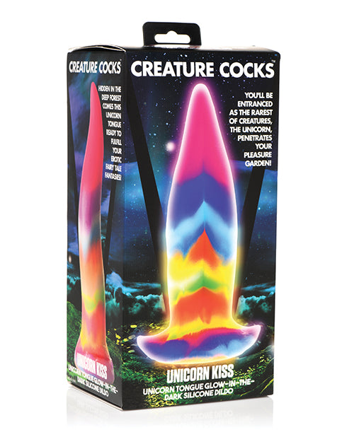 Creature Cocks Unicorn Kiss Silicone Tongue Dildo - Glow In The Dark
