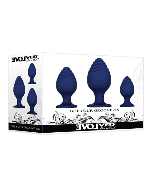 Evolved Get Your Groove On 3 Pc Silicone Anal Plug Set