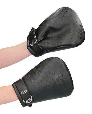 Shots Ouch Puppy Play Lined Fist Mitts - Black