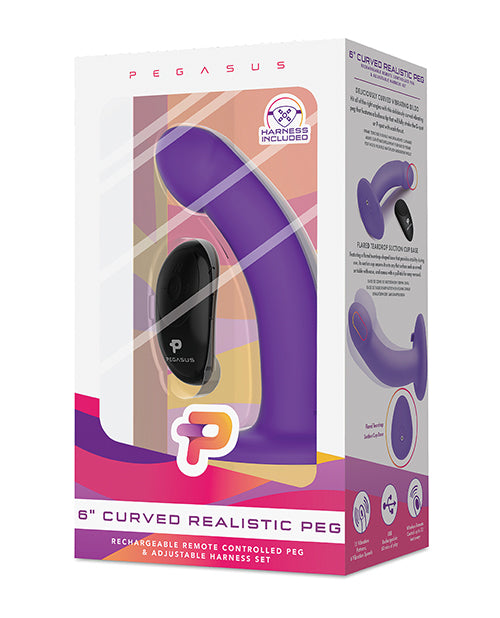 Pegasus 6" Rechargeable Curved Peg W/adjustable Harness & Remote Set