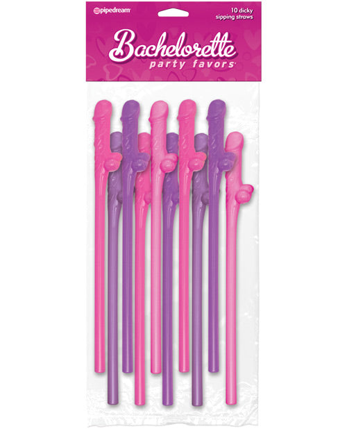 Bachelorette Party Favors Dicky Sipping Straws - Pack Of 10