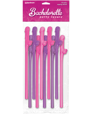 Bachelorette Party Favors Dicky Sipping Straws - Pack Of 10