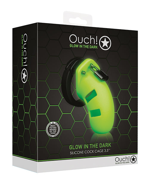 Shots Ouch 3.5" Model 20 Cock Cage - Glow In The Dark