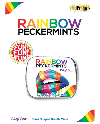 Rainbow Pecker Shape Candies In Tin