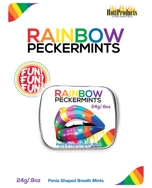 Rainbow Pecker Shape Candies In Tin