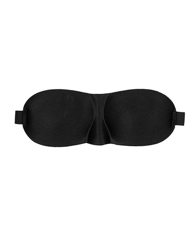 Shots Ouch Black & White Satin Curvy Eye Mask W/elastic Straps