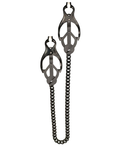 Spartacus Black Butterfly Style Nipple Clamps W/chain