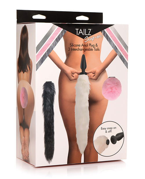 Tailz Snap On Silicone Anal Plug W/3 Interchangeable Tails
