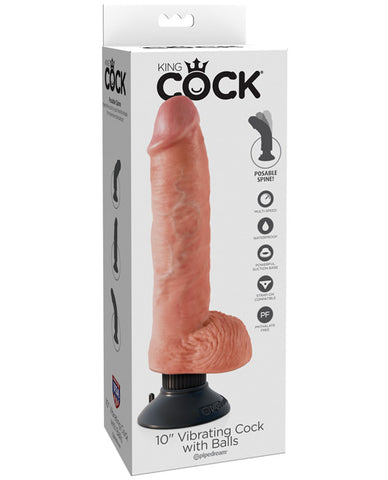 King Cock 10" Vibrating Cock W/balls