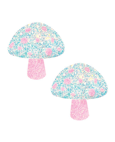 Neva Nude Black Light Glitter Shroom Pasties - Pink/white O/s