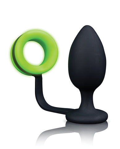 Shots Ouch Butt Plug W/cock Ring - Glow In The Dark