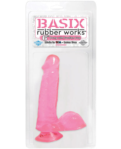 Basix Rubber Works 6" Dong W/suction Cup