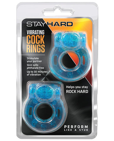 Blush Stay Hard Vibrating Cock Ring 2 Pack