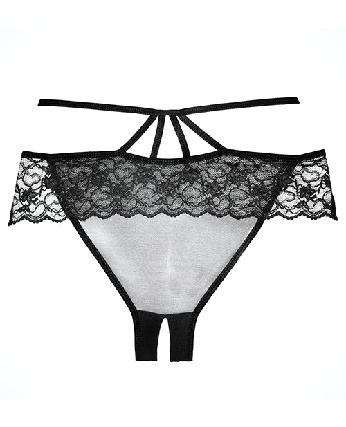 Adore Angel  Crotchless Panty Black O/s