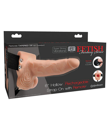 Fetish Fantasy Series 6" Hollow Rechargeable Strap On W/remote