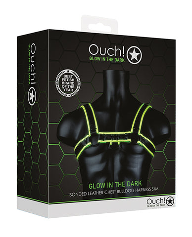 Shots Ouch Chest Bulldog Harness - Glow In The Dark