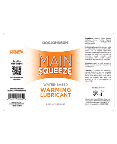 Main Squeeze Warming Water-based Lubricant