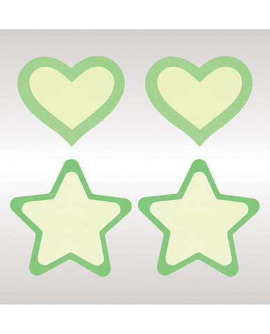 Peekaboos Glow In The Dark Hearts & Stars - 2 Pairs