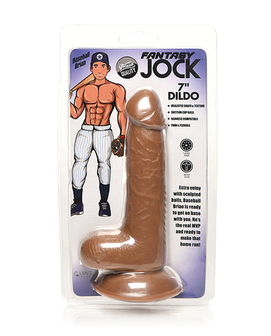 Curve Toys Fantasy Jock Baseball Brian 7" Dildo W/balls