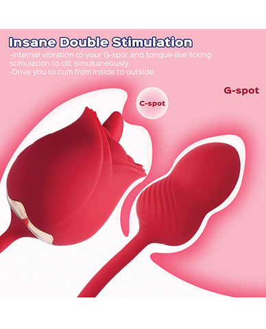 Fuscia Rose Clit Licking Stimulator & Vibrating Egg