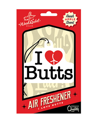 Wood Rocket I Love Butts Air Freshener - Apple