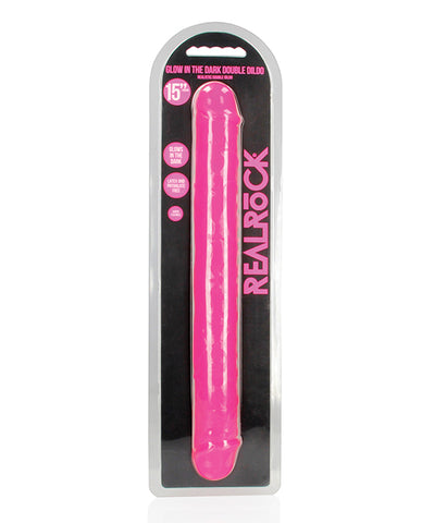 Shots Realrock 15" Glow In The Dark Double Dildo