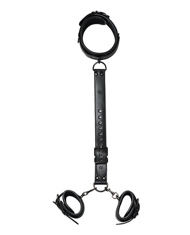 Kinky Play Box Locking Harness Collar to Wrist Restraints