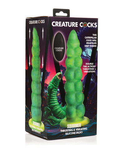 Creature Cocks Squirmer Thrusting & Vibrating Silicone Dildo w/Remote Control