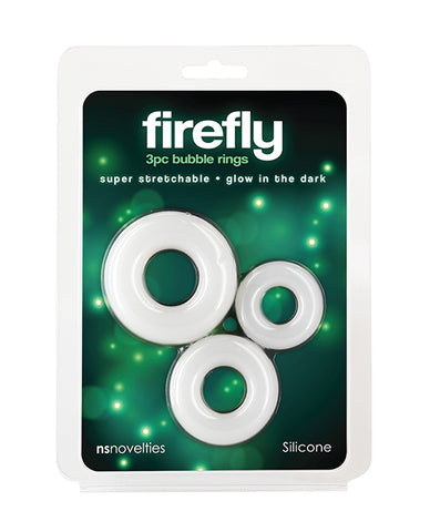 Firefly Glow in the Dark Bubble Cock Rings (Pack of 3)