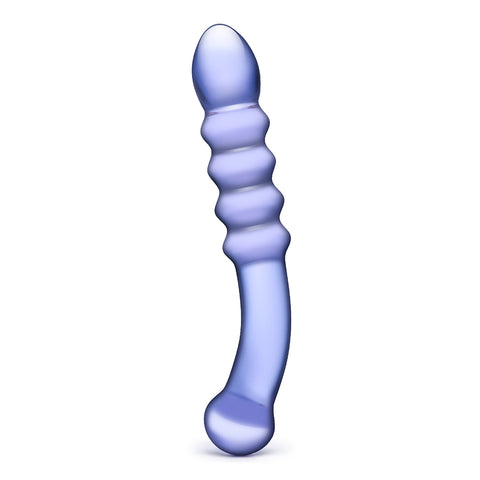 GLAS Purple Rain Ribbed Dildo