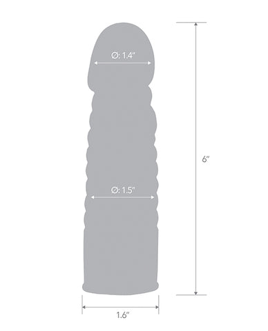 Blue Line C & B 6" Ribbed Realistic Penis Enhancing Sleeve Extension