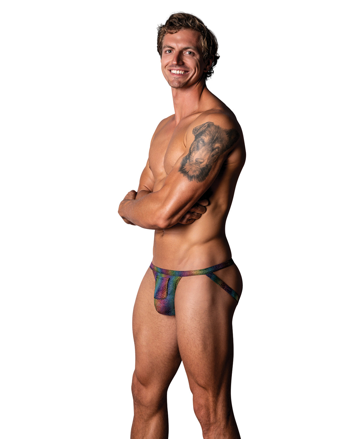 Pack & Play Jock w/Front Condom Pocket - Rainbow