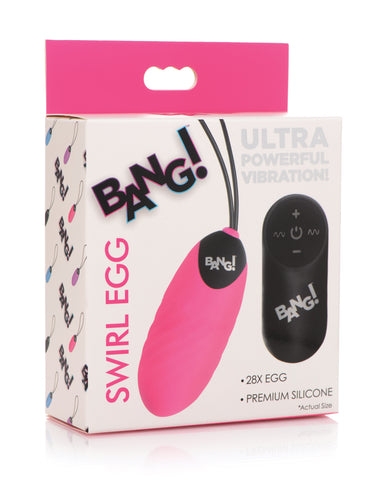 Bang! 28X Swirl Silicone Egg w/Remote Control